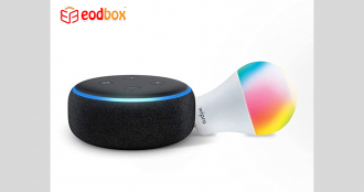 Alexa Echo Dot (3rd Gen, Black) + Wipro 9W LED Smart Color Bulb combo