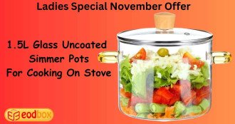 1.5L Glass Uncoated Simmer Pots For Cooking On Stove 773
