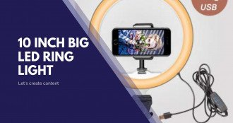Tygot 10 inches Big LED Ring light for Camera & Phones 